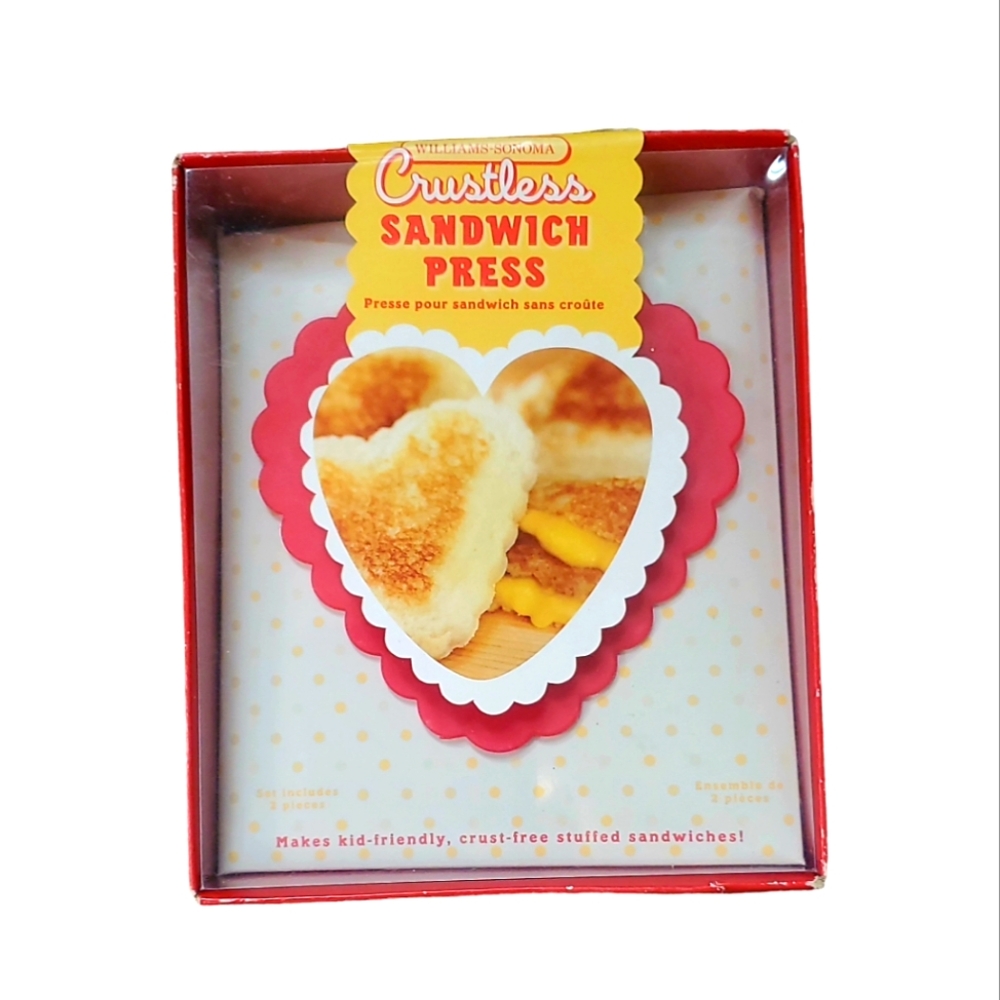 Williams Sonoma Crustless Heart Shape Sandwich Press NIB